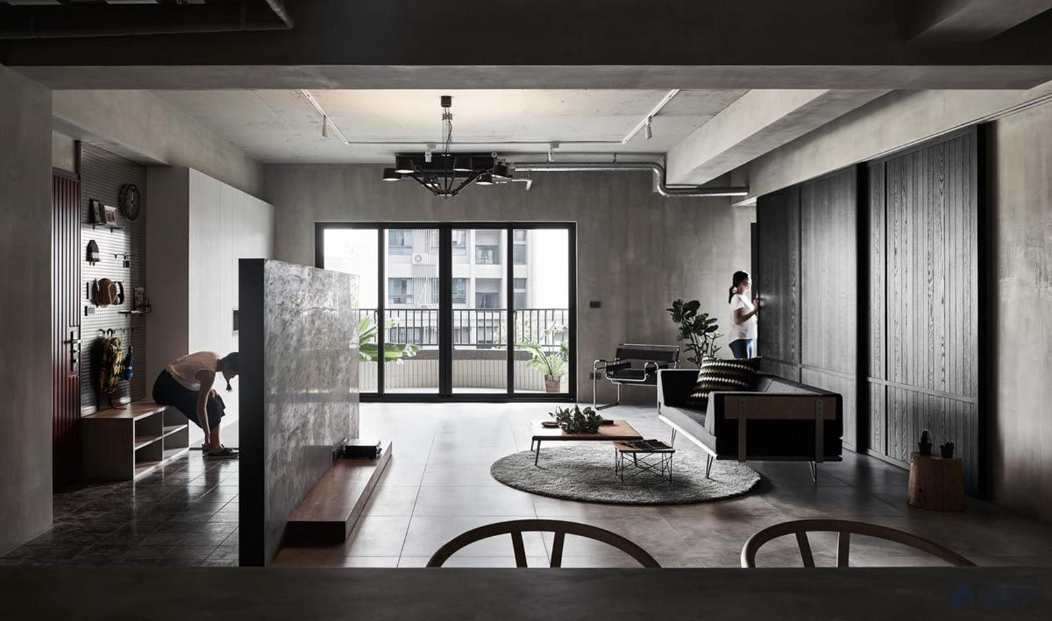 a kitchen with marble counter tops and stainless steel appliances on the wall, along with hanging lights hanging from the ceiling over the ceiling over the wall next to an island in front of a window sill and white